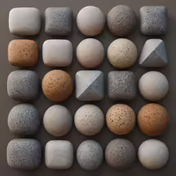a number of small stones, with different shapes and sizes