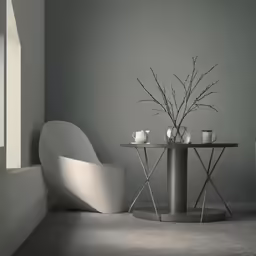 this is an image of a table with two vases
