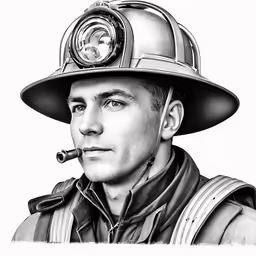 a man with a pipe in his mouth is looking ahead