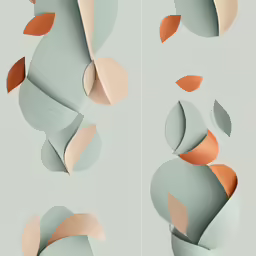 the pattern features various shapes made out of paper