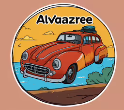 a colorful car with an oval shape on it