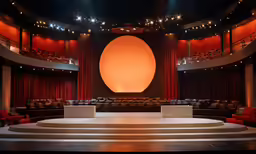 auditorium with stage and seating inside of it
