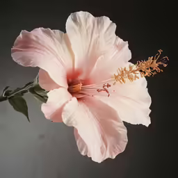 a light pink flower with white petals and some leaves
