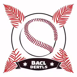 a baseball with a bat and some leaves around it,a baseball on a plate with two stars