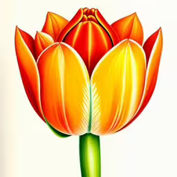 this is an image of a flower on the table,a close up of a flower on a white background,a large orange flower is sitting in the water,a red flower is painted on a light background,drawing of an orange flower, which is budding