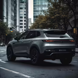 the new all - terrain range rover concept is driving on a city street