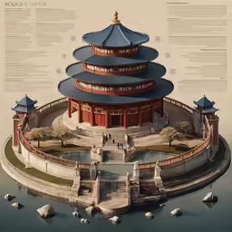 a very large pagoda sitting next to the ocean