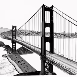 a long suspension bridge crossing across a river