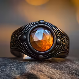 a large stone ring sitting on top of a rock
