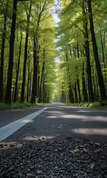 the road looks empty from the car as it goes down it
