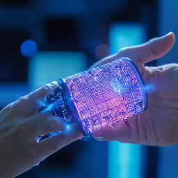 a hand is holding a bright lit cell phone