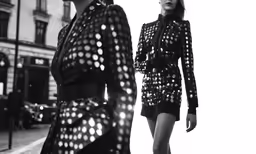 black and white photo of two women wearing jackets