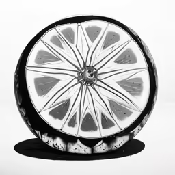 an arrangement of white and black fruit slices