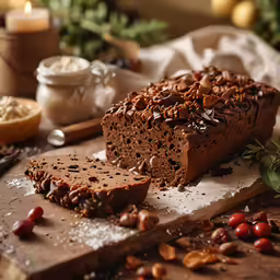 a loaf of chocolate bread on a table