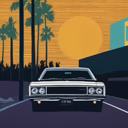 a car that is on the street in a street,a classic car in the middle of the street