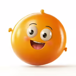 a close up of a orange smiling and wink