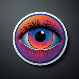 an eye with long lashes is in the shape of a circle