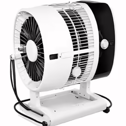 an industrial fan heater on white background