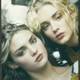 two beautiful women standing next to each other