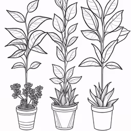 three plants that are in different pots