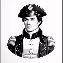 an illustration of a man in military clothes