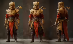 various stages of the statue used in the game
