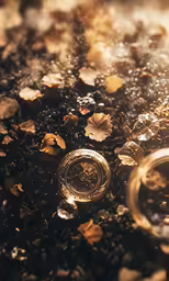 a glass ball and a few other small objects