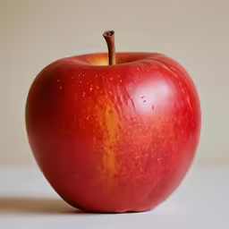an apple sits on the table in the photo