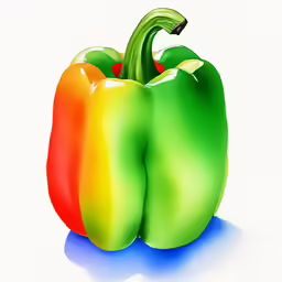 an image of peppers in 3d style