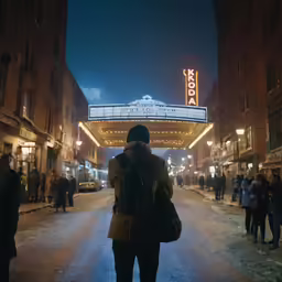 a man standing in the street talking on a cellphone