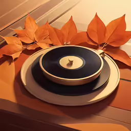 two different plates with a leaf on top of them