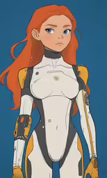 a cartoon that is wearing a futuristic outfit