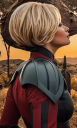 the back of the head of an alien woman