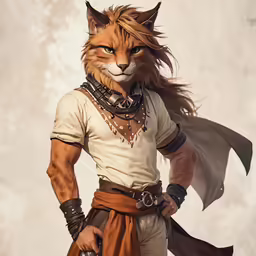 an animal with long hair and a beard wearing a armor