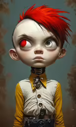 a strange looking young girl with a camera