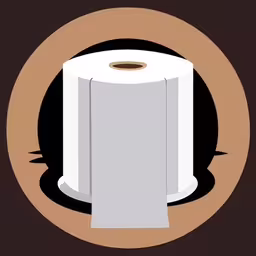 a roll of toilet paper and a black hole,a toilet roll is shown with a circular brown background,an illustration of a roll of toilet paper being held above a roll,a toilet paper roll sitting in a circular shape,an illustration of toilet paper is shown in this image