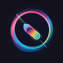 a colorful object on a dark background