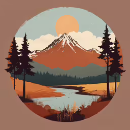 mountains are in the background and trees on the sides,a mountain view with trees in the foreground
