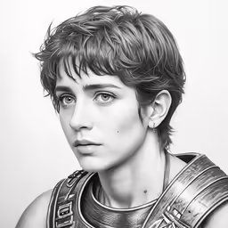 the girl in the roman gladiage has hair flying