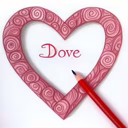 a heart shaped piece with a pencil next to it,a valentines day art project of a heart with a pencil,a heart shape with a pencil next to it,a heart shaped box with a pencil, in the shape of a heart,this is a paper cutout of a heart and a pencil
