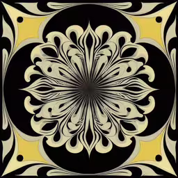 an intricately designed pattern, in shades of yellow and black