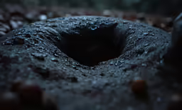 a black substance is in the dirt
