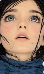 a close up of a girl with freckled hair