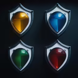 a traffic light with multiple colors sitting on a wall