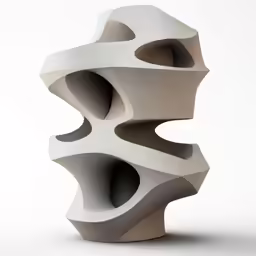 a very strange looking statue on a white surface