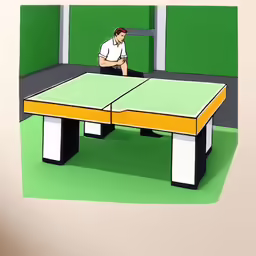 an image of a man playing table tennis