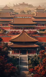 the building has red flowers around it