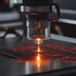 a computer chip being made by an automated machine