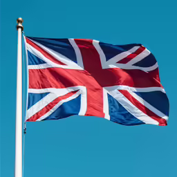 an image of the united kingdom flag waving