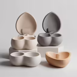 six bowls that have been made from different materials